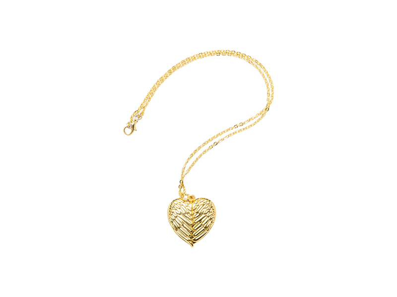 Necklace Sublimation Heart Shaped Sublimation Jewelry Blanks - Pendant with Necklace Gold