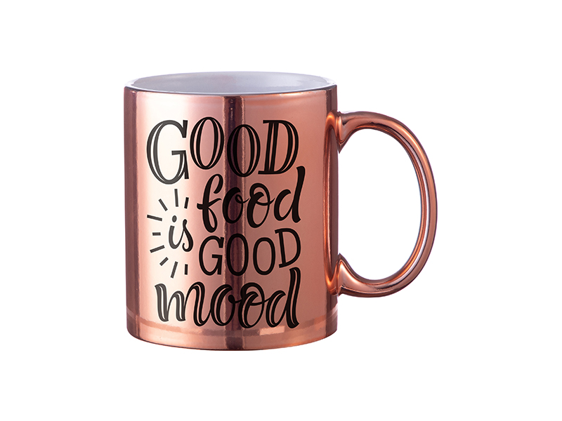 Taza de cerámica rosa metálico de 11oz Sublimarts