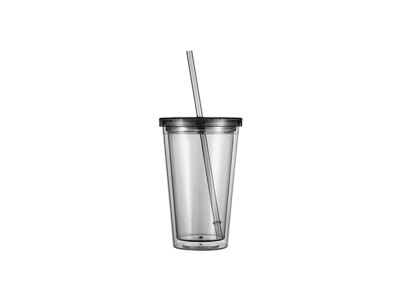 16oz Sublimatable Clear Glass Can Tumbler W/ Lid & Straw – The Stainless  Depot