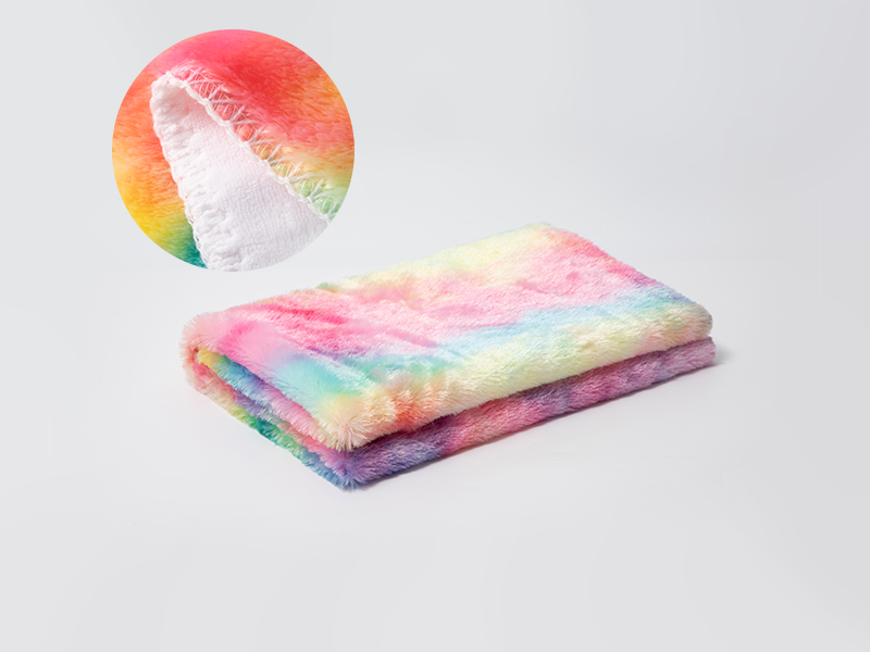 Tie Dyed PV Fleece Lined Sublimation Minky Blanket(White, 152*203cm/60"x 80") BestSub