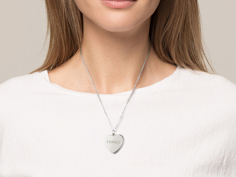 Sublimation Blank Heart Locket Necklace With Chain Decorations