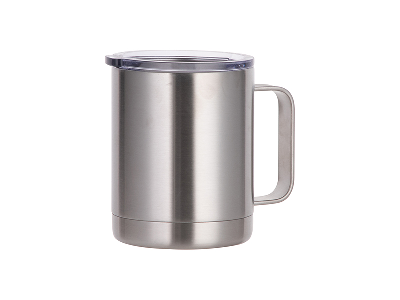 Stainless Steel Coffee Cup with Lid Dye Sublimation Blank - 10oz White