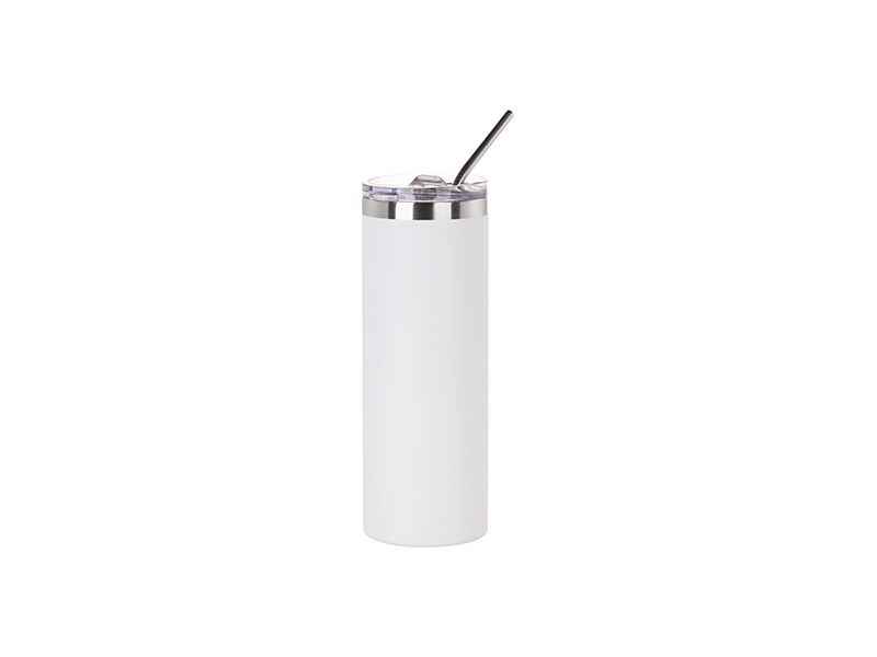 Wholesale 20 OZ Sublimation Blanks Tumbler Skinny Straight Matte White  Powder Coating Manufacturer and Supplier