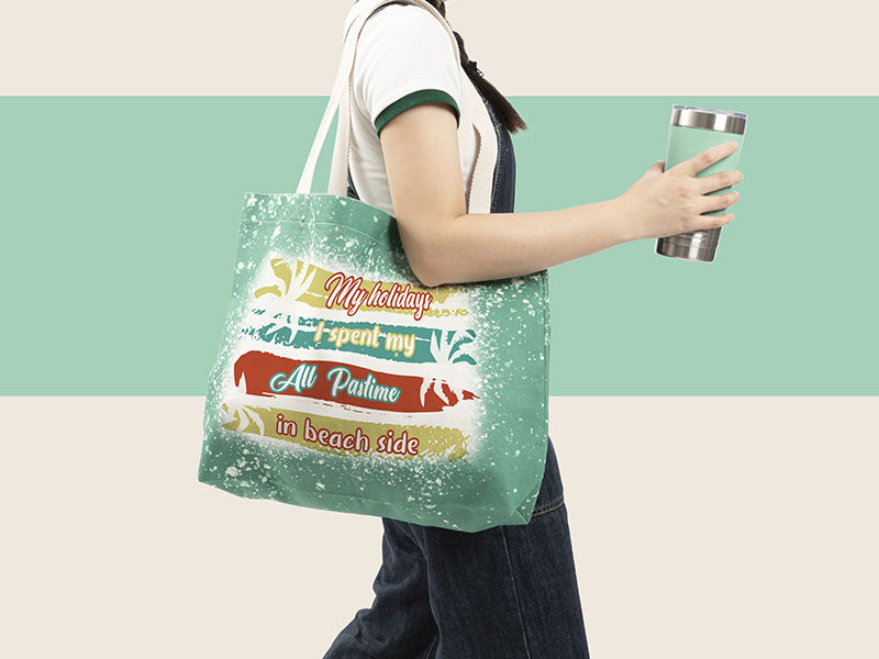 Sublimation Blanks Green Bleached Starry Linen Tote Bag - BestSub ...