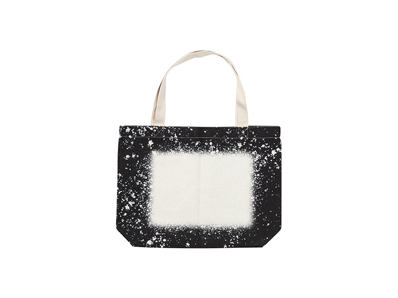 Sublimation Blanks Black Bleached Starry Linen Tote Bag - BestSub