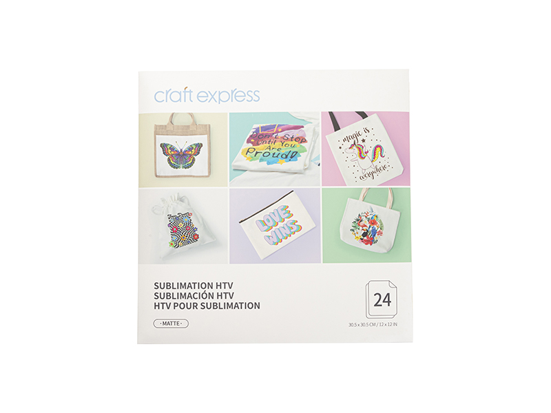 Craft Express Sublimation Clear Matte HTV Vinyl 12x12, 24 sheets