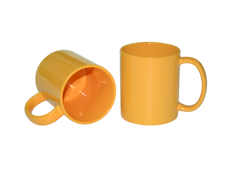 Two-Tone Sublimation Mugs - Yellow 3 Dozen