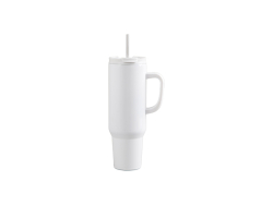 Sublimation 50oz/1500ml Stainless Steel White Travel Tumbler with Lid &amp; Straw(White Handle)