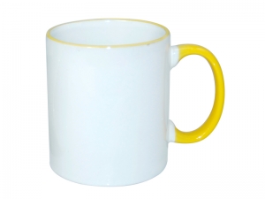 Sublimation 11oz Rim Handle Mug - Yellow