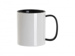 Sublimation Blanks 11oz Two-Tone Color Mug - Black (Black Glass Handle)