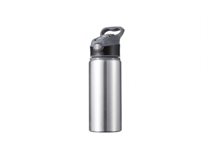 22oz/650ml Sublimation Blanks Alu Water Bottle with Color Cap (Silver)