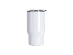 Tumbler Travel Inox 18oz/550ml com Tampa Plana Transparente (Branco)Quantidade mínima 2000uds