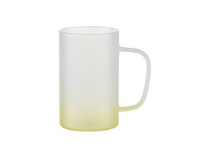 18oz/540ml Glass Beer Coffee Mugs(Frosted, Gradient Yellow)