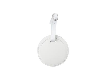 Sublimation Double Side PU Leather Luggage Tag (White, Round Shape)