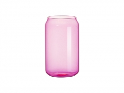 Sublimation Blanks 13oz/400ml Full Color Can Glass Mug with Straw (Purple)