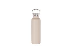 Garrafa Inox 750ml/25oz Coberto em Pó com Tampa de Bambu Fácil de levar   (Verde claro)