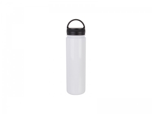 Sublimation 25oz/750ml Stainless Steel Flask w/ Portable Lid (White)
