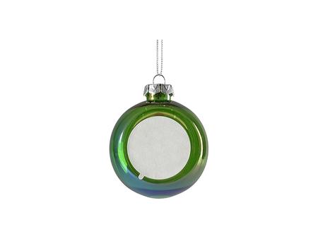 Adorno de bola de Navidad holográfica de plástico de 8 cm sin insert (transparente, verde)Cantidad mínima: 2000uds