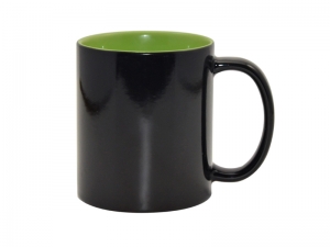 Sublimation 11oz Black Color Changing mug (Inner Light Green)