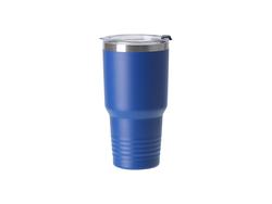 Tumbler Base Mais Fina Inox 30oz/900ml com Canudo Recubrimento em Pó (Azul Real)Quantidade mínima:500uds