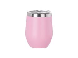 12oz/360ml Powder Coated Stainless Steel Stemless Wine Cup(Pink) MOQ:1000pcs