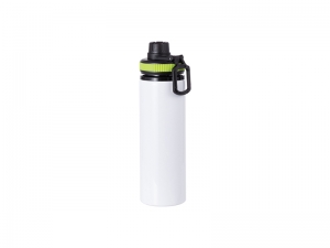 25oz/850ml Sublimation Blanks Alu Water Bottle with Color Cap (White)