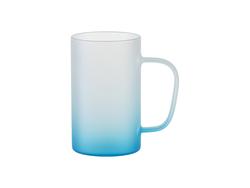 18oz/540ml Glass Mug(Frosted, Gradient Blue)