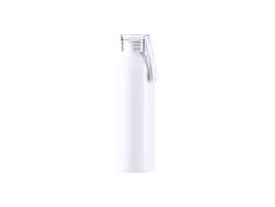 Botella Deportiva Slim Aluminio Blanca 22oz/650ml con Tapa transparente