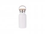 Sublimation 350ml/12oz Portable Bamboo Lid Stainless Steel Bottle (White)