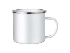 Sublimation 17oz/500ml Enamel Mug w/ Flat Bottom (White)