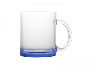 11oz Sublimation Blanks Clear Glass Mugs(Dark Blue Bottom)