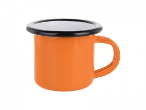 Sublimation 3oz/100ml Enamel Mug (Orange, Black Edge)