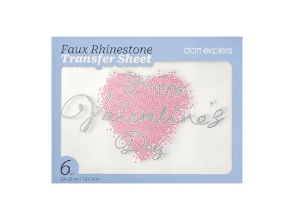 Faux Rhinestone Transfer Sheet (Happy Valentine's Day, 20*13cm