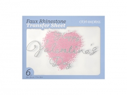 Faux Rhinestone Transfer Sheet 6pcs(Heart Shape)