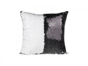 Sublimation Flip Sequin Pillow Cover (Black/white)