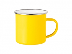 Taza Esmaltada Base Plana 12oz - Amarillo