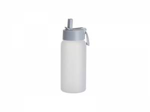 Sublimation Blanks 25oz/750ml Glass Sports Bottle w/ Grey Straw Lid