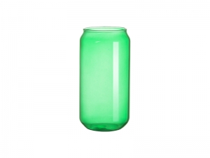 Sublimation Blanks 18oz/550ml Full Color Can Glass Mug with Straw(Green)