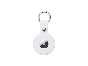 Sublimation Blanks PU AirTag Keychain Holder(White)