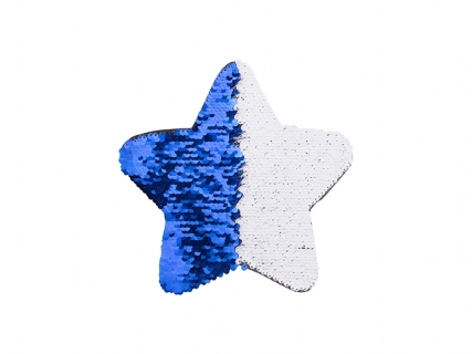 Sublimation Flip Sequins Adhesive Black Base (Star, Dark Blue W/ White) (18*18cm)
