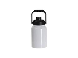 Copo em aço inoxidável de 2000 ml com tampa pop-up preta (branco)