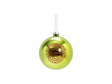 8cm Plastic Patterned Christmas Ball Ornament w/ String(Green, Festival)