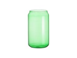 Vaso de Cristal con Forma de Lata 13oz/400ml Full color con tapa de bambú (Verde)