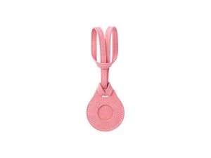Sublimation Blanks PU AirTag Holder with Strap Bag Charm(Pink)