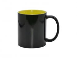 Sublimation 11oz Black Magic Mug (Inner Yellow)