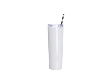 30oz/900ml Sublimation Blanks Stainless Steel Tapered Tumbler with slide waterproof lid &amp; Straw(White)