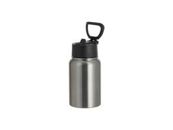 Garrafa de Água Inox 17oz/500ml com Bocal Largo e Tampa Portátil (Prateado)