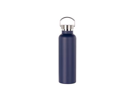 750ml/25oz Powder Coated Portable Lid Stainless Steel Bottle (Dark Blue)