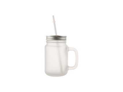 12oz/350ml Sublimation Blanks Mason Jar w/ Straw (Frosted)