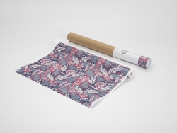 3D Sublimation Hydro Transfer Paper Roll(Red/Blue Tropic Leaves, 38*1220cm/ 15in x 40ft)